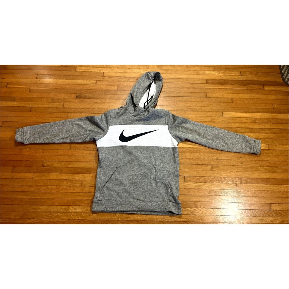 Nike Dri-fit Mens Gray Medium Logo Hoodie Pullover